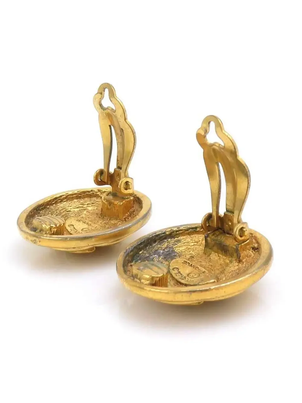 Auth Chanel Cc Logo Clip On Earrings #303082C32B